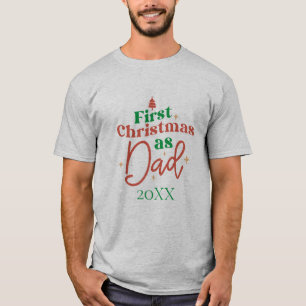 Camiseta Primeiro Natal Como Pai Novo Pai