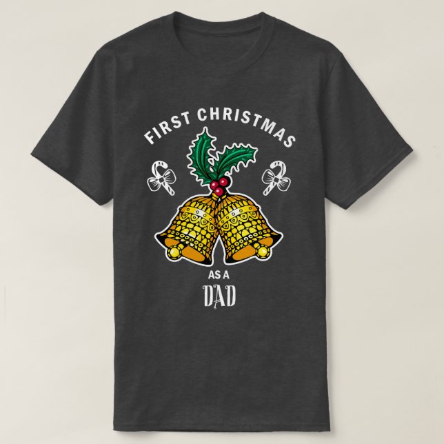 Camiseta Primeiro Natal como pai Papais noeis Engraçados Na (Frente do Design)