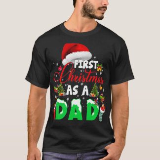 Camiseta Primeiro Natal como Pai Santa Hat Ugly Xmas 2021