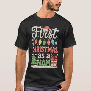 Camiseta Primeiro Natal Como Papai Nova Mamãe 1º Natal