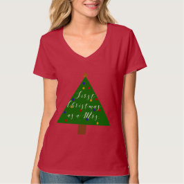 Camiseta Primeiro Natal como Sra.