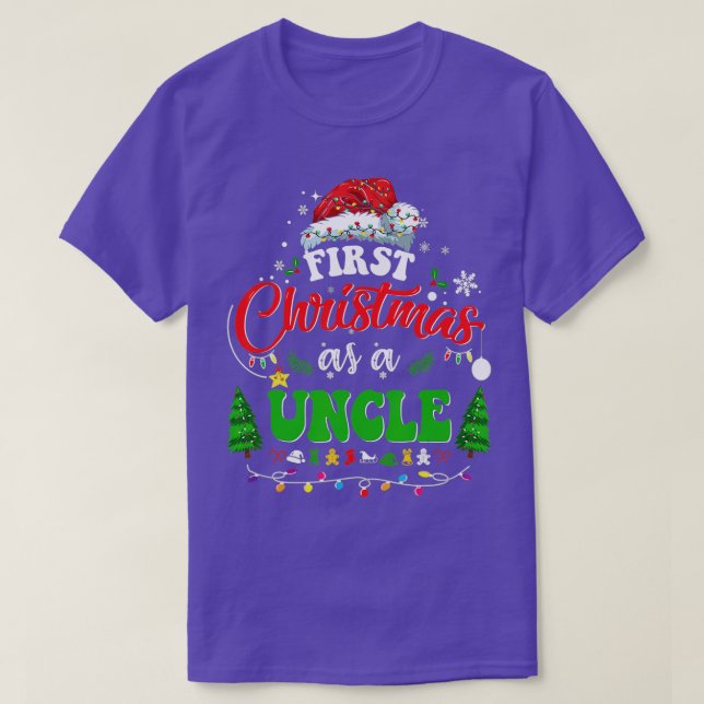 Camiseta Primeiro Natal como Tio Novo Tio 1rua Natal (Frente do Design)