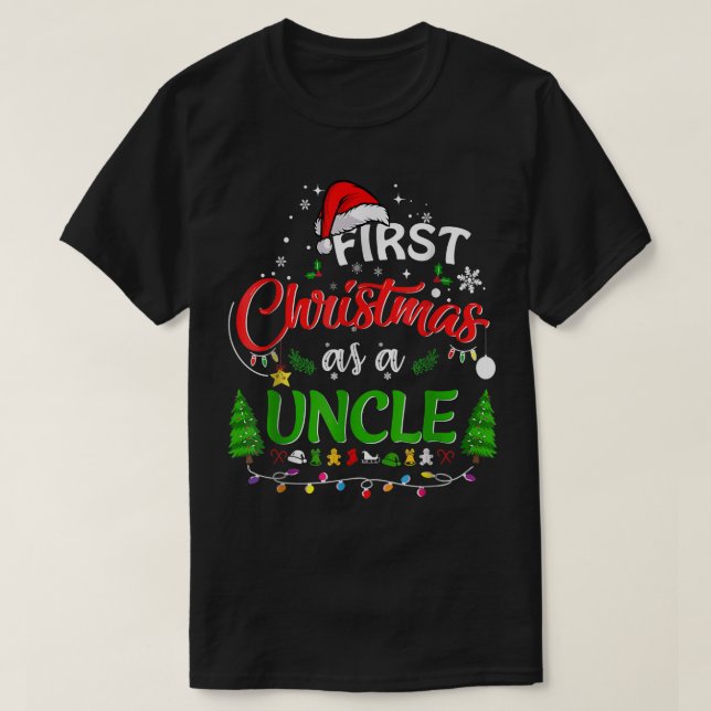 Camiseta Primeiro Natal como Tio Novo Tio 1rua Natal (Frente do Design)