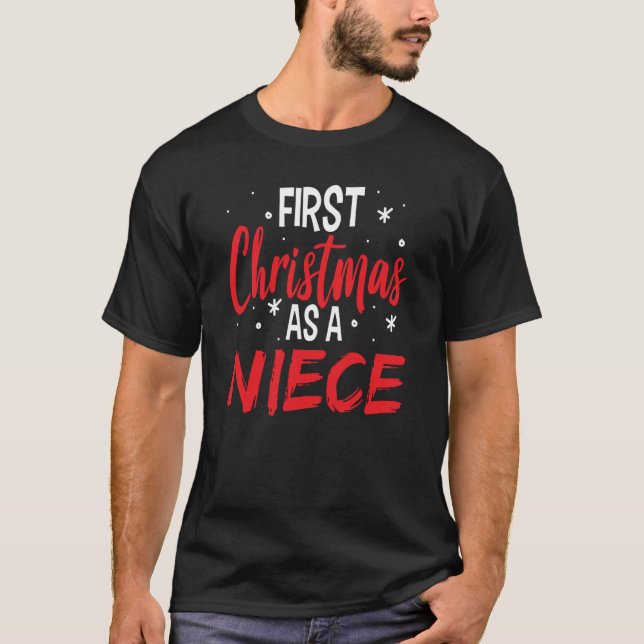 Camiseta Primeiro Natal Como Um Amo Niece Diz Humor Cute (Frente)