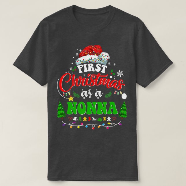 Camiseta Primeiro Natal como um Chapéu de Santa Nonna Ugly  (Frente do Design)