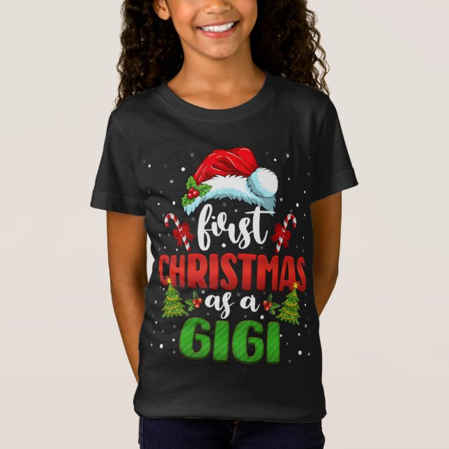 Camiseta Primeiro Natal Como Um Gigi Hat Papais noeis O Gên (Frente)