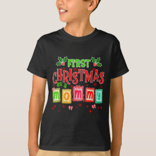 Camiseta Primeiro Natal Como Uma Mamãe 2025 Laço Coquette C