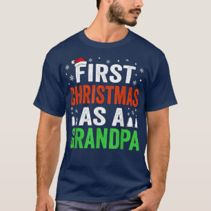 Camiseta Primeiro Natal Como Vovô Nova Gra De Natal De 1rua