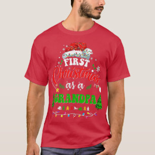 Camiseta Primeiro Natal Como Vovô Santa Hat Ugly Xmas