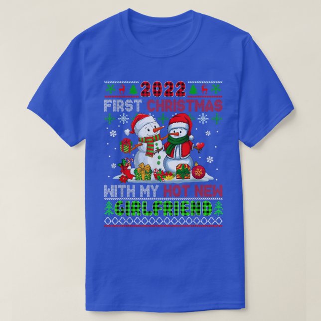 Camiseta Primeiro Natal de 2022 Com Meus Bonecos de Neve da (Frente do Design)