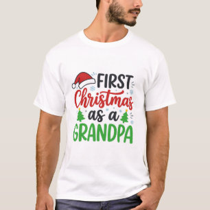 Camiseta Primeiro Natal do Vovô Chapéu do Papai Noel
