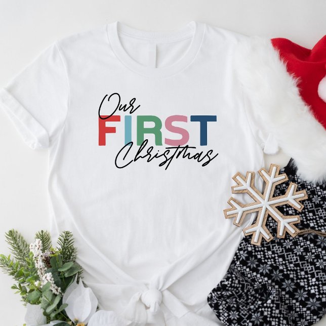Camiseta Primeiro Natal Feminino Branco (Criador carregado)