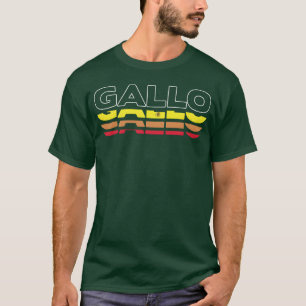 Camiseta Primeiro Nome Gallo Engraçado Vintage Pôr do Sol F