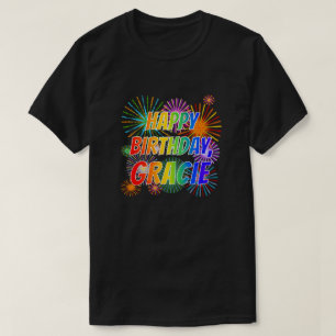 Camiseta Primeiro nome "GRACIE", "FELIZ ANIVERSÁRIO"