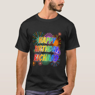 Camiseta Primeiro nome "RICHARD", Diversão "FELIZ ANIVERSÁR