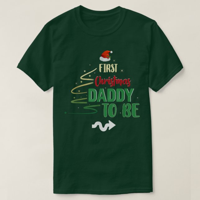 Camiseta Primeiro Pai De Natal A Ser Anúncio De Gravidez (Frente do Design)