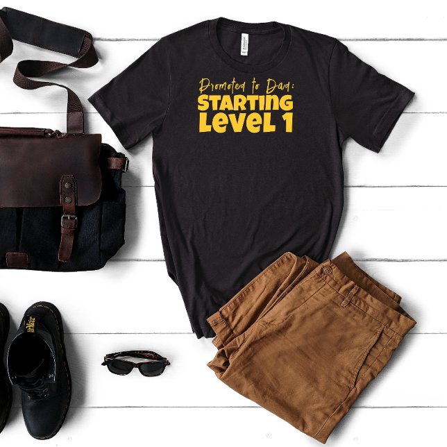 Camiseta Primeiro pai dia amarelo de humor (Criador carregado)