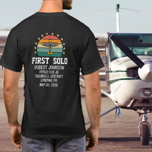 Camiseta Primeiro Piloto de Avião Solo Personalizado Retro