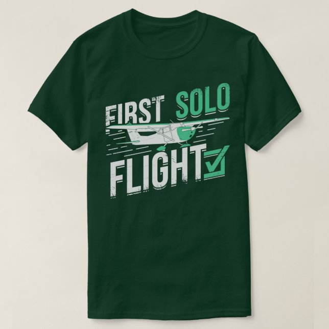 Camiseta Primeiro Presente do Piloto de Voo Solo (Frente do Design)