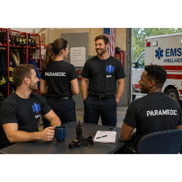 Camiseta Primeiro Respondedor EMT / Paramédico Personalizad