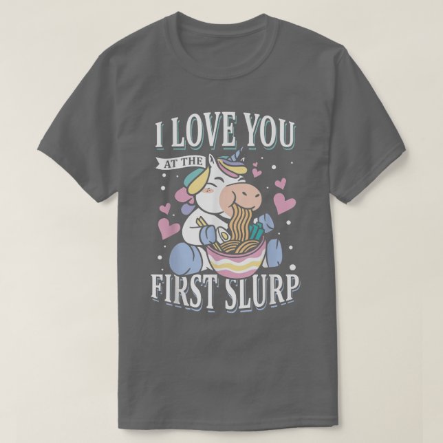 Camiseta Primeiro Slurn Unicorn Lover Ramen Sobre Japão (Frente do Design)