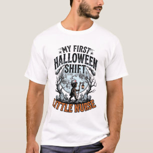 Camiseta Primeiro Traje de Enfermeira de Halloween Espantos