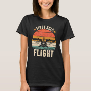 Camiseta Primeiro Voo do Piloto de Avião de Avião Solo