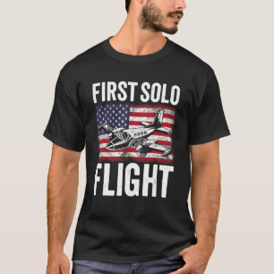 Camiseta Primeiro Voo do Piloto de Avião de Avião Solo