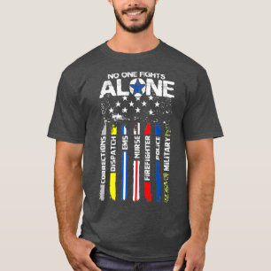 Camiseta Primeiros Respostas Fogo da Polícia de Linha Fina