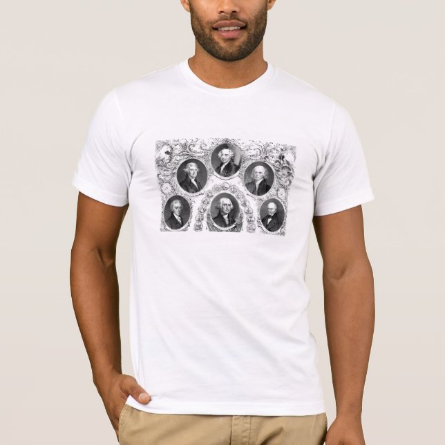 Camiseta Primeiros seis presidentes dos E.U. (Frente)