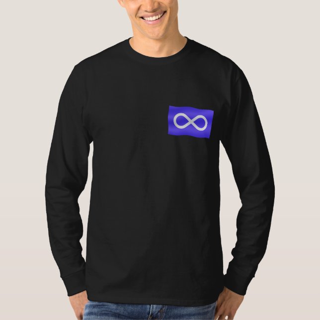 Camiseta Primeiros Sens De Nação Metis Bandeira Longa Shirt (Frente)
