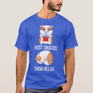 Camiseta Primeiros Snacks depois Rela Funny Guiné Pig