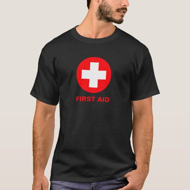 Camiseta Primeiros socorros - Médico (Cruz) - Ambulância, A (Frente)