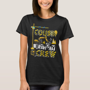 Camiseta Primo Birthday Crew Family Cousin Construction Bi