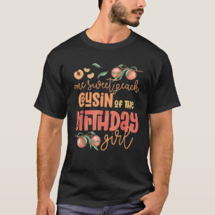 Camiseta Primo Birthday Girl One Peach Peachy Birthd