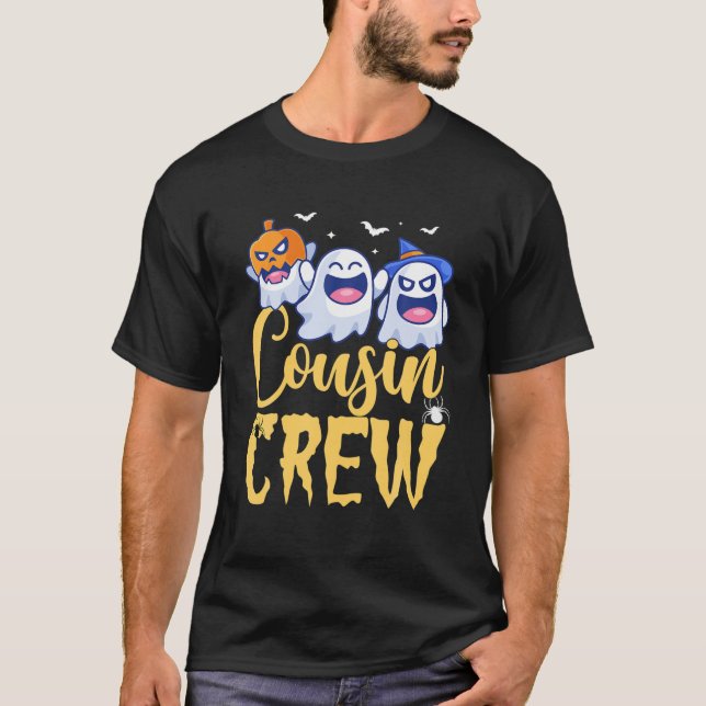 Camiseta Primo Boo Crew Funny Cousin Crew Halloween Costum (Frente)