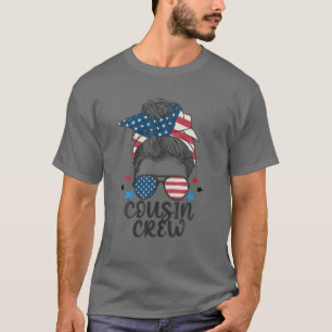 Camiseta Primo Crew 4 De Julho Menina Americana Mensageira