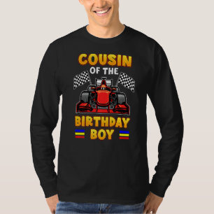 Camiseta Primo Da Corrida De Fórmula Do Garoto De Aniversár