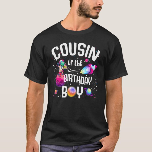 Camiseta Primo Da Família Astronauta Do Astronauta Birthday (Frente)