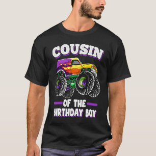 Camiseta Primo Da Família Birthday Boy Monster Truck Pa