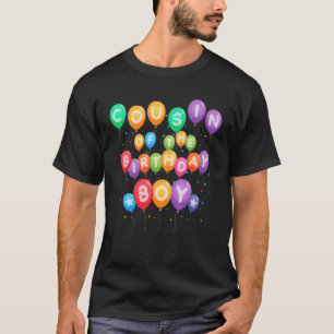 Camiseta Primo da família do menino balonão de aniversário