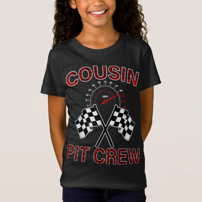Camiseta Primo da família Race Car Festa de aniversário Rac (Frente)