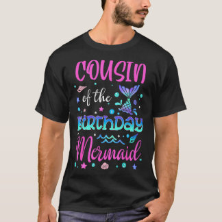 Camiseta Primo Da Família Sereia De Aniversário