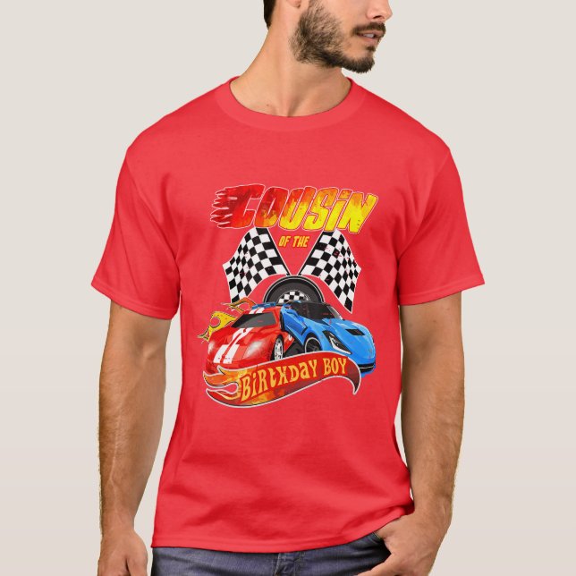 Camiseta Primo Da Festa de aniversário Race Rac De Aniversá (Frente)