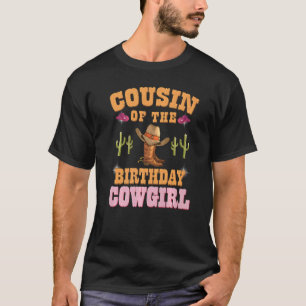 Camiseta Primo Da Garota de Aniversário da Menina Ocidental