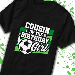 Camiseta Primo da Garota de Aniversário Futebol Meninas de