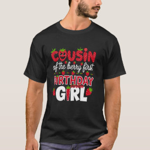 Camiseta Primo da Morango da Menina do Primeiro Aniversário