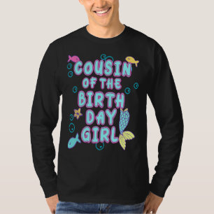 Camiseta Primo Da Sereia Festa De Rapariga De Aniversário