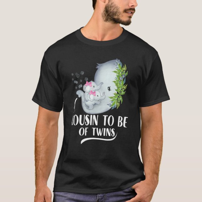 Camiseta Primo De Gêmeas Gêmeas Bebê Elefante Bab (Frente)