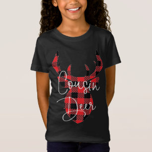 Camiseta Primo Deer Christmas Pajama Red Xadrez Buffalo Mat